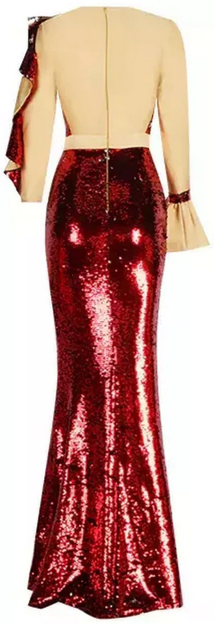 Bead and Sequin-Embellished Gown