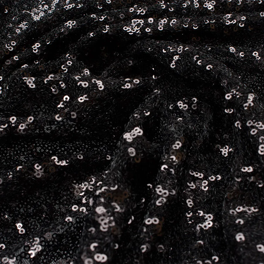 Black Mini Sequinned Stretch Tulle