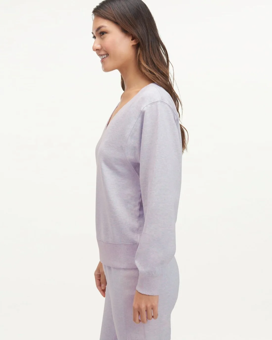 Botanical Dyed V-Neck Pullover