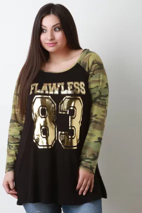 Flawless Camouflage Raglan Top