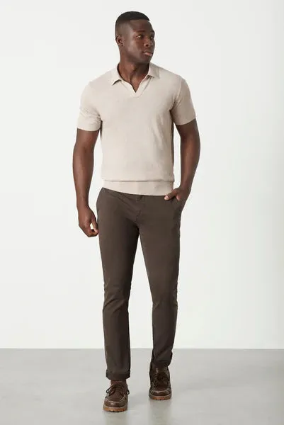 M.J.Bale - Dickie Knit Polo - Cashew