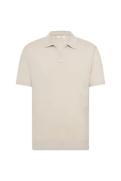 M.J.Bale - Dickie Knit Polo - Cashew