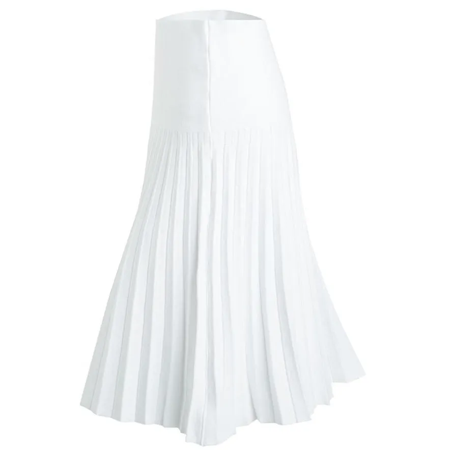 MM SUMMER PLEATED SKIRT- PURE WHITE.