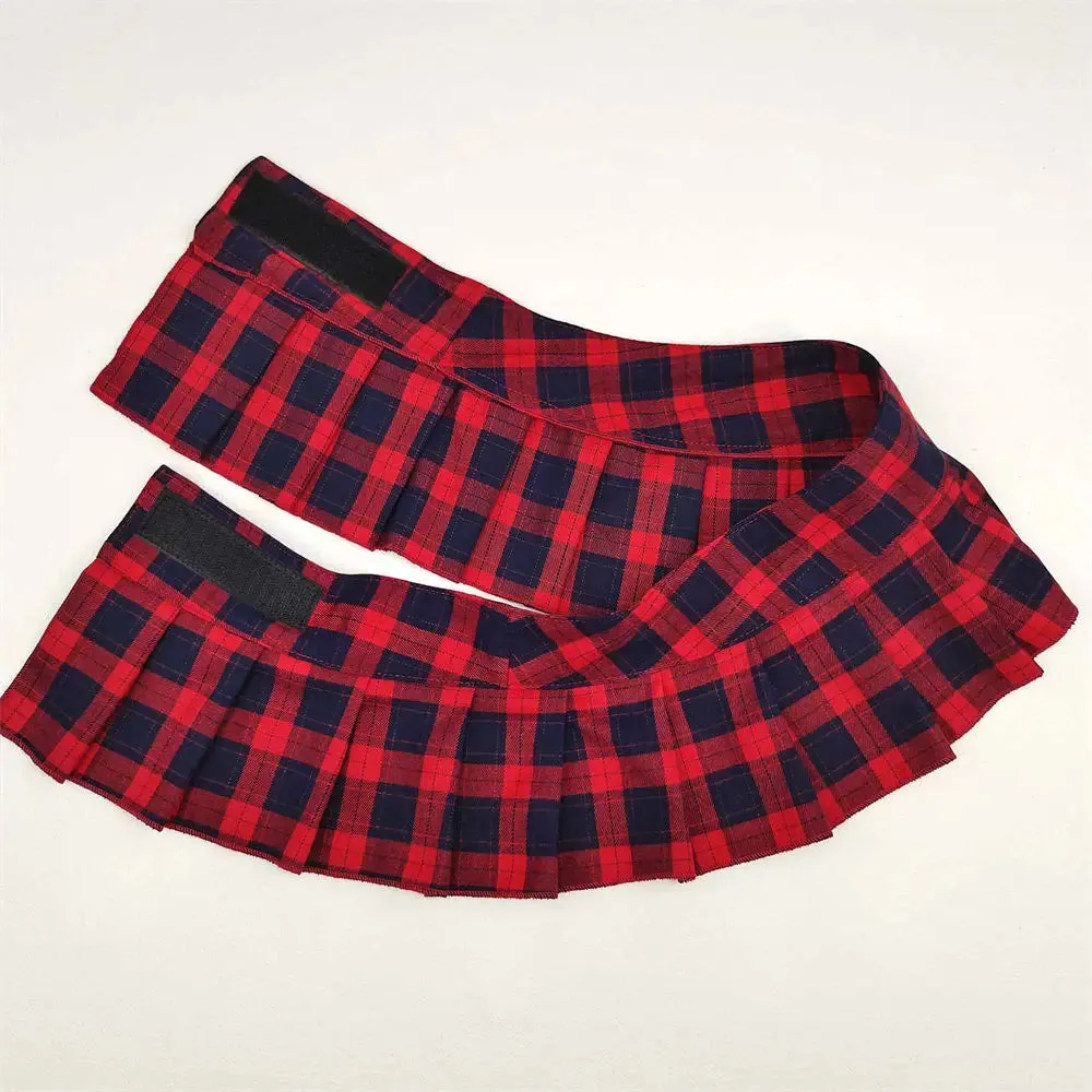 Plaid Micro Skirt   Bowtie Set