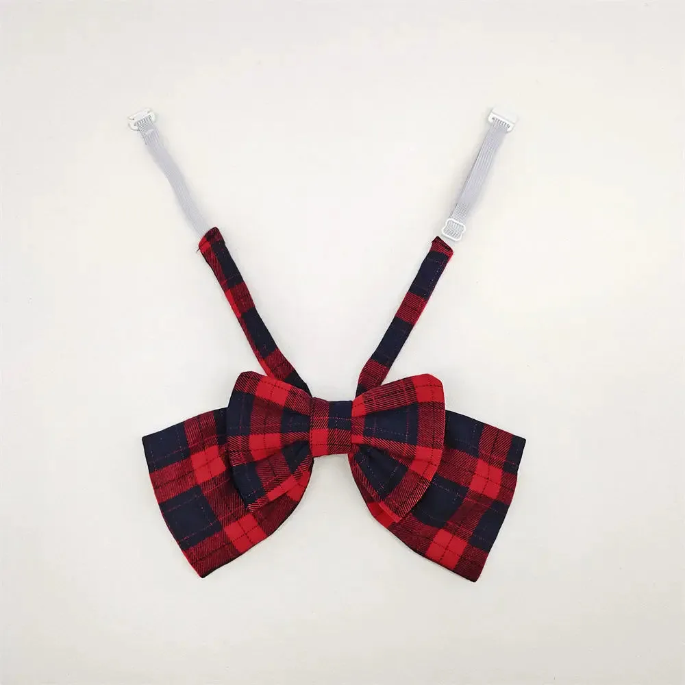 Plaid Micro Skirt   Bowtie Set