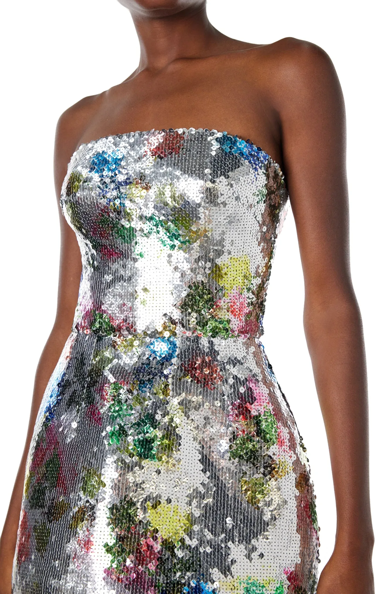 Printed Sequin Cocktail Dress