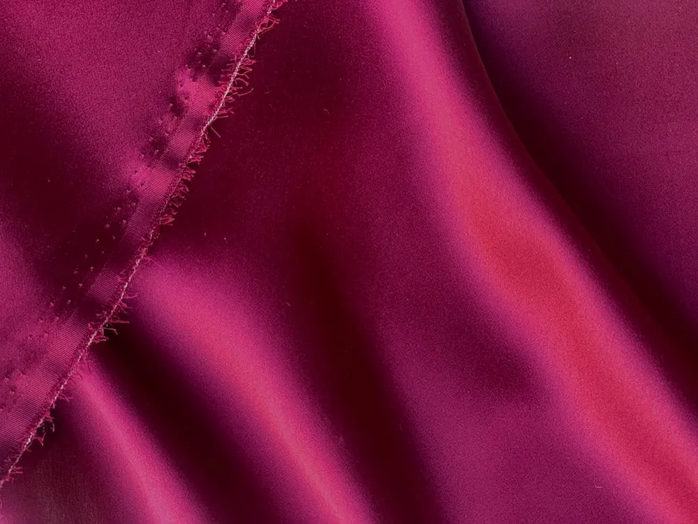 Raspberry Parfait Silk Satin Charmeuse (Made in Italy)