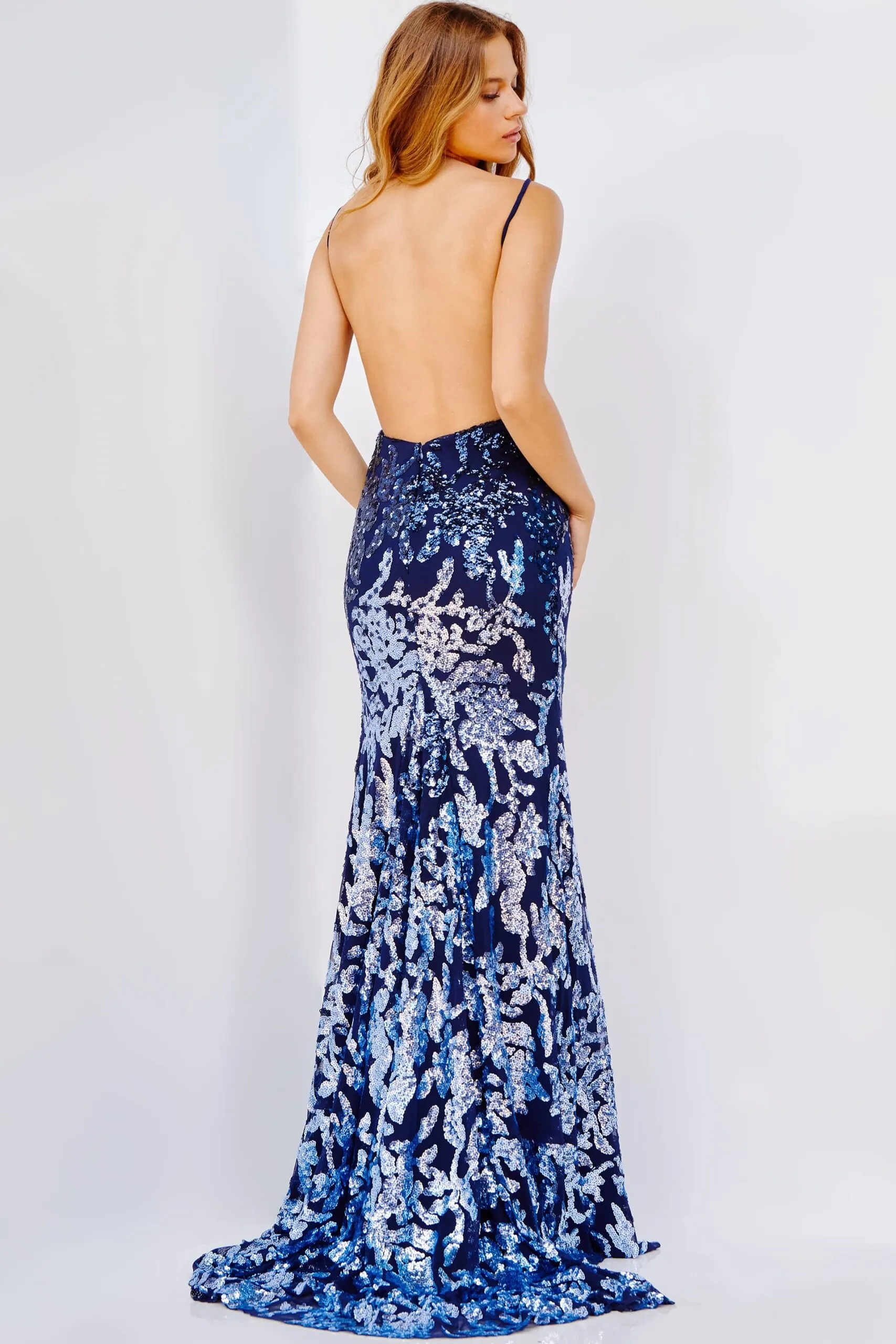 Sequin Fitted Sleeveless Slit Gown by Jovani 09749