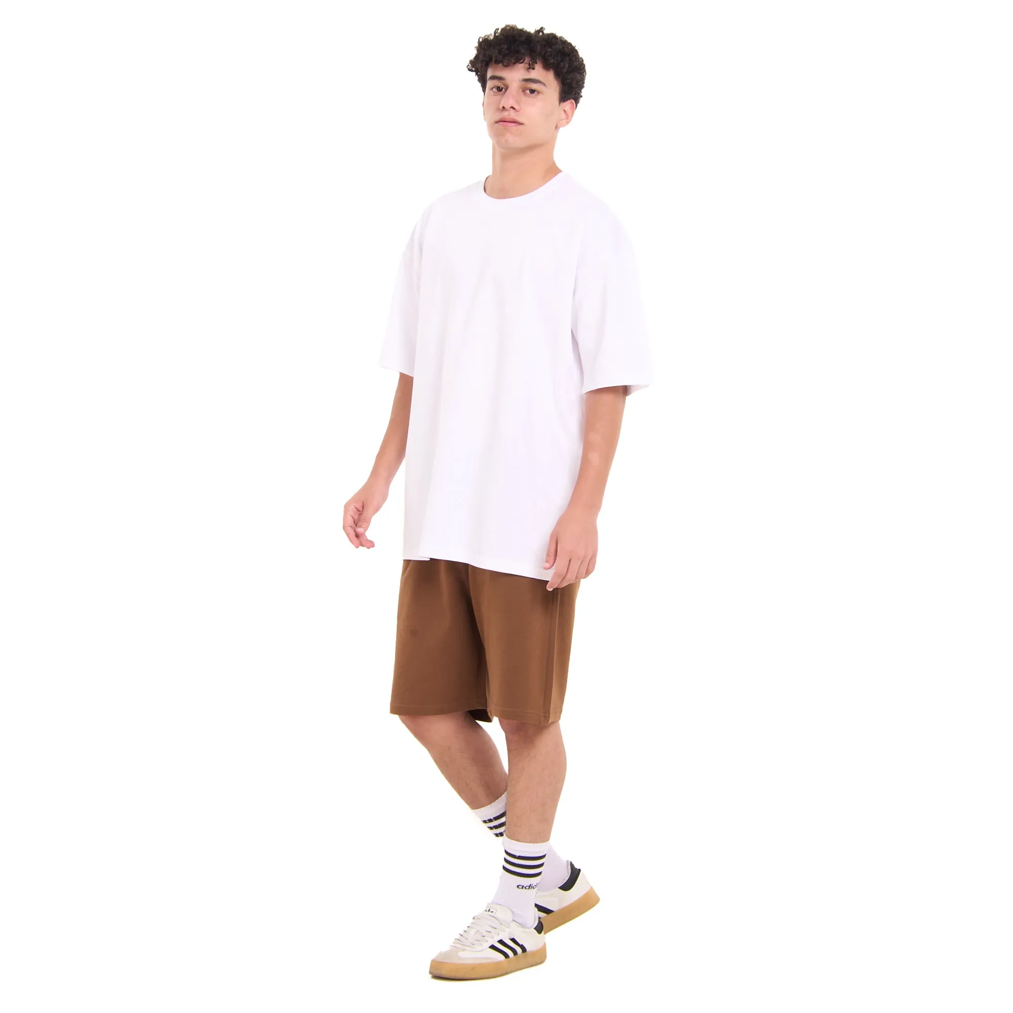 Snuggs oversized set Off White T-shirt   Brown Shorts