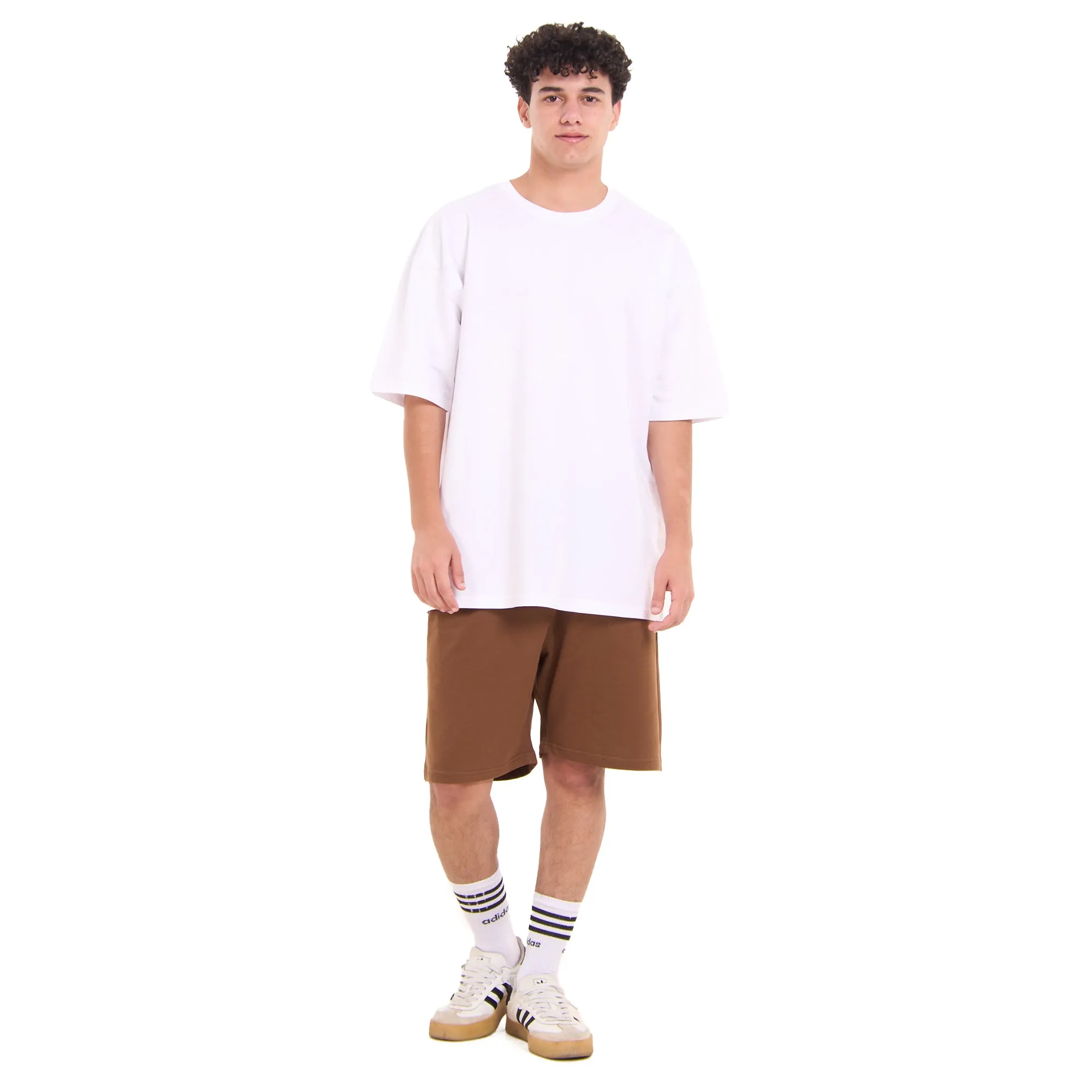 Snuggs oversized set Off White T-shirt   Brown Shorts