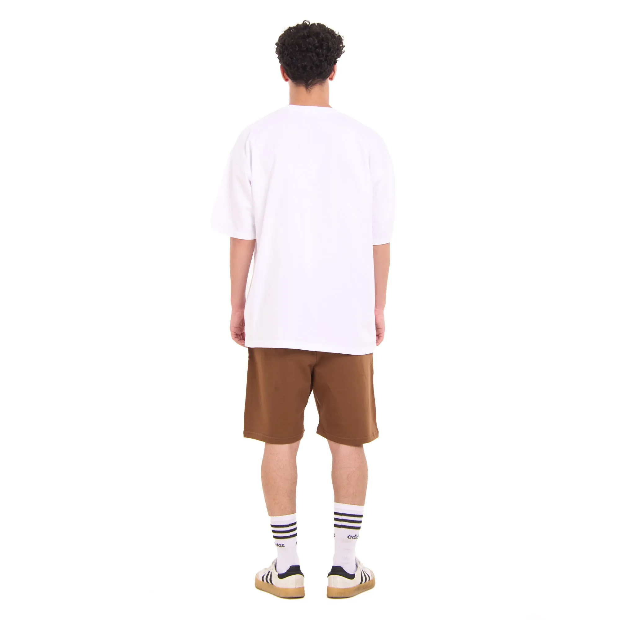 Snuggs oversized set Off White T-shirt   Brown Shorts